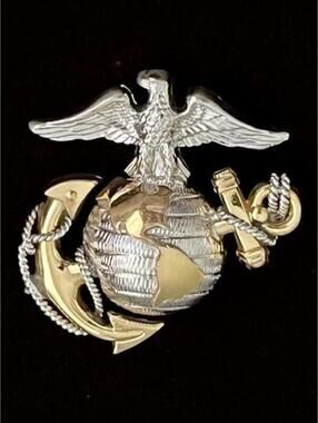 US Marine Corps Sterling 1/20 10K Gold EGA Insignia